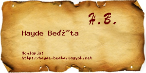 Hayde Beáta névjegykártya